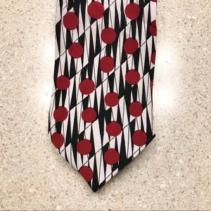 🎁ISACO Silk Necktie - Red, Black & White